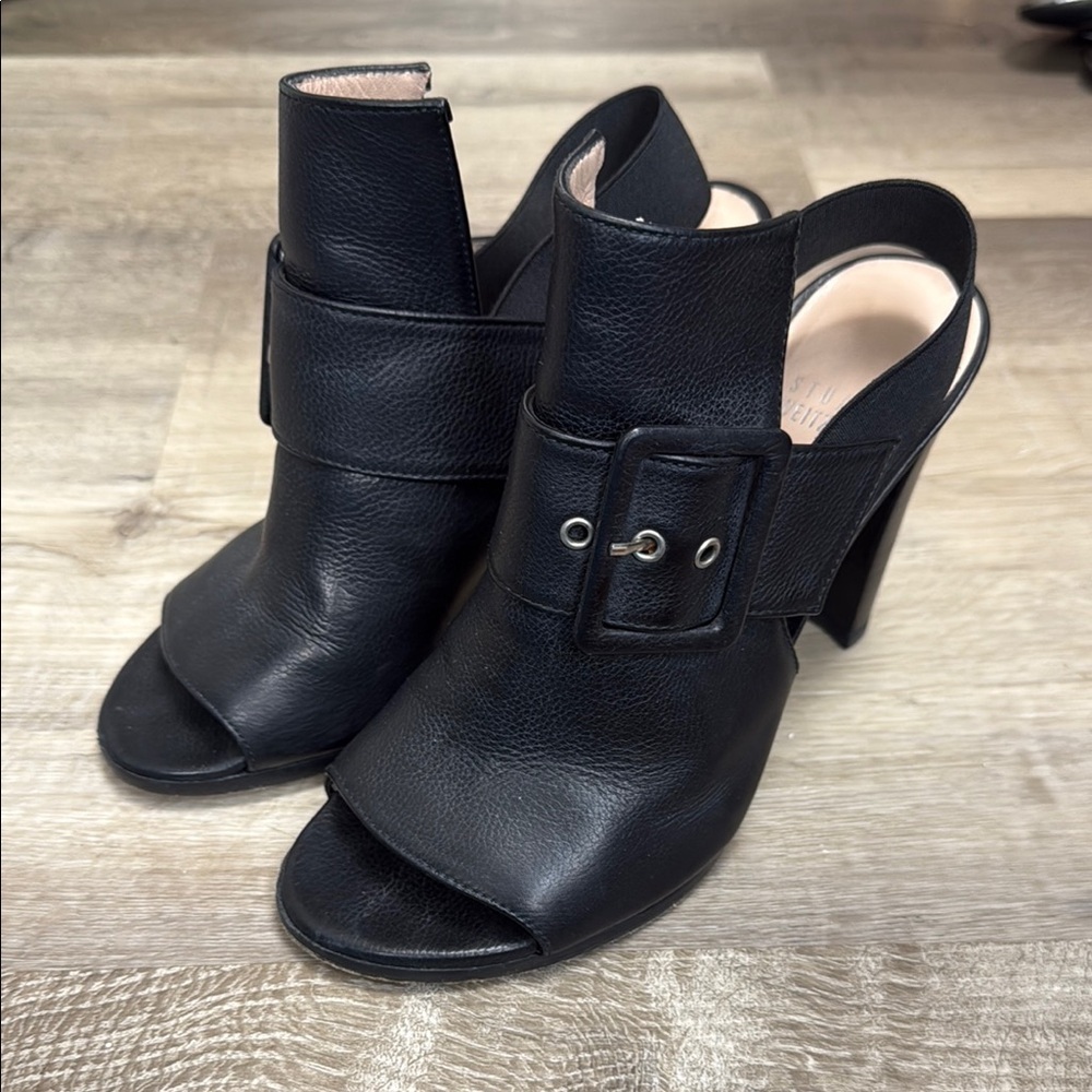 ❄️Stuart Weitzman Black Heels with Adjustable Strap